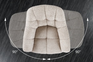 SET 2 SCAUNE ROTATIVE, PAPILLON, 180 GRADE, DIN MATERIAL BOUCLE SI SUPORT METAL, BEJ, ARTIM GROUP SELECTION - Img 8
