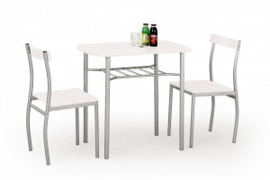 SET DINING - MASA LANCE ALB CU 2 SCAUNE DESIGN MODERN HALMAR - Img 1