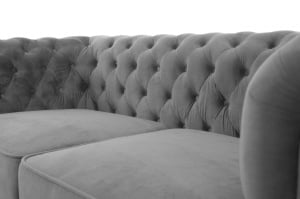 SOFA CHESTERFIELD 164CM GRI DESCHIS DIN STOFA DE LUX DESIGN DEOSEBIT - Img 3
