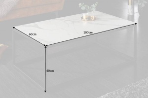 STOC !!! MASUTA DE CAFEA, SYMBIOSE 100CM, DIN CERAMICA CU EFECT DE MARMURA ALBA, DESIGN INDUSTRIAL - Img 6
