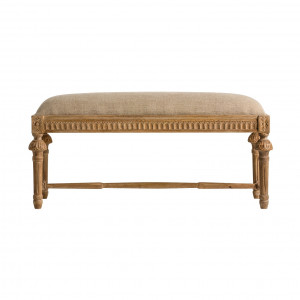 TABURET PAT STOOL NARGIS REF. 25438, CULOARE BEJ, DIN LEMN MASIV DE MANGO , BUMBAC, VIC - Img 1