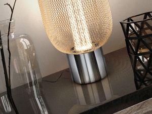 VEIOZA MICRON, 24 CM, CROM/AURIU/TRANSPARENT, DIN METAL SI ACRIL, STIL MODERN - Img 3