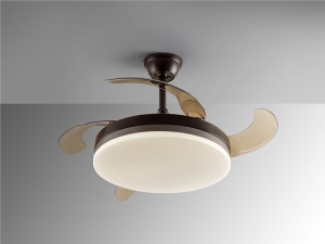 VENTILATOR VENTO, CU TELECOMANDA, 35/45 CM, MARO MAT/FUMURIU/OPAL, DIN METAL SI ACRIL, STIL MODERN - Img 2