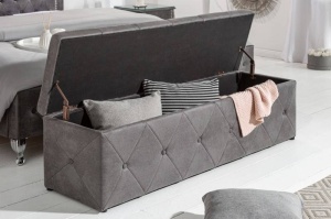 BANCHETA 140CM, EXTRAVAGANCIA GRI ANTICHIZAT, COD 40137, STIL MODERN - Img 3