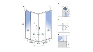CABINA DE DUS REA CITY, CULISANTA, 90x90 CM, NEGRU, DIN STICLA, CALITATE SUPERIOARA - Img 6