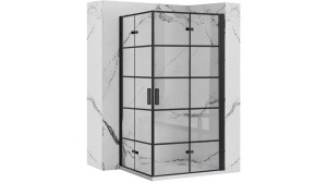 CABINA DE DUS REA MOLIER DOUBLE, PLIABILA, 100x110CM, NEGRU, DIN STICLA, CALITATE SUPERIOARA - Img 1
