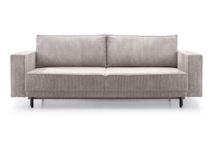 CANAPEA EXTENSIBILA ADELE BEJ, CONFECTIONATA DIN MATERIAL TEXTIL, SPUMA SI ARCURI, STIL MODERN - Img 1