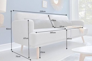 CANAPEA EXTENSIBILA, STUDIO, STOFA FINA GRI, 210CM, STIL SCANDINAV, ARTIM GROUP SELECTION - Img 7