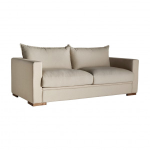 CANAPEA LESSONA REF. 29868, BEJ, STIL CLASIC, DIN LEMN MASIV DE BRAD, POLIESTER SI SPUMA, VIC - Img 2