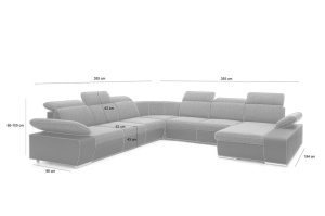 COLTAR CONTINENTAL XXL, CU FUNCTIE DE DORMIT, GRI GRUPA II, CONFECTIONAT DIN TEXTIL, METAL SI SPUMA POLIURETANICA, STIL MODERN - Img 2