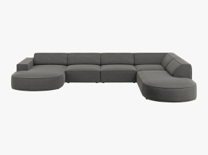 COLTAR JODIE, DREAPTA, 7 LOCURI, 364 CM, DIVERSE CULORI SI MATERIALE, DESIGN DEOSEBIT - Img 2