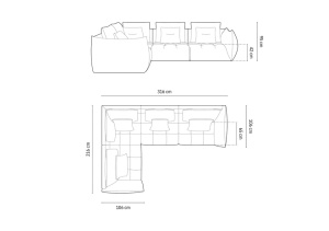 COLTAR MODULAR BLOOM STANGA, 4 LOCURI, 316 CM, DIVERSE CULORI SI MATERIALE, DESIGN DEOSEBIT - Img 16