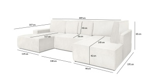 COLTAR PILLOW C2, 140 CM, CU FUNCTIE DE DORMIT, GRUPA I, STIL MODERN - Img 2