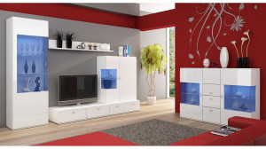 COMODA ALBA CU LED SI TELECOMANDA JENA - DESIGN MODERN - Img 3