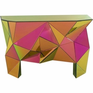 CONSOLA PRISMA COLOR 127 CM, CONFECTIONATA DIN MDF SI STICLA OGLINDA, STIL MODERN - Img 2