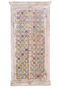 DULAP BAKHRA 6576, MULTICOLOR, LEMN DE MANGO SI DETALII DIN BRONZ, STIL VINTAGE G&C - Img 3