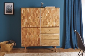 DULAP/BUFET LEMN MASIV, 140CM DIN LEMN ACACIA, DESIGN RETRO, ARTIM GROUP SELECTION - Img 1