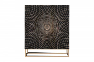DULAP LIVING, ILLUSION 120CM, LEMN DE MANGO, NEGRU/AURIU, MODEL 2024 - Img 2