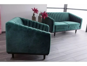FOTOLIU CONFORTABIL ASPREY 1, VERDE BLUVEL 78/WENGE, TAPITERIE DIN CATIFEA SI PICIOARE DIN LEMN - Img 5