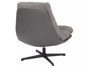 FOTOLIU PIVOTANT FELICIA, GRI 07/NEGRU, TAPITERIE DIN STOFA RAVEN, PIELE ECO SI PICIOARE DIN METAL, STIL MODERN - Img 3