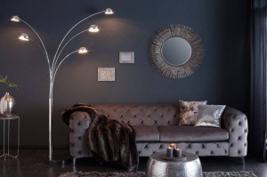 LAMPADAR FIVE LIGHTS CROM 200CM DIN METAL SI MARMURA COD 7365 - Img 2