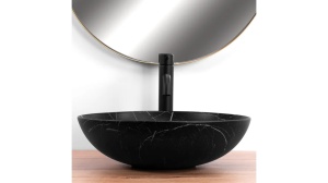 LAVOAR REA FIBO, 40,5 CM, EFECT DE MARMURA NEAGRA MATA, DIN CERAMICA, CALITATE SUPERIOARA - Img 2