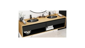 LAVOAR REA INCASTRAT NEL, 47,5 CM, NEGRU, DIN CERAMICA, CALITATE SUPERIOARA - Img 2