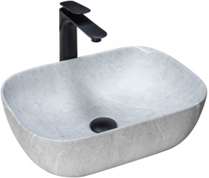 LAVOAR REA LIVIA, EFECT DE PIATRA GRI MAT, 46,5 CM, DIN CERAMICA, CALITATE SUPERIOARA - Img 4