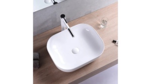 LAVOAR REA MONA SLIM, 50,5 CM, ALB, DIN CERAMICA, CALITATE SUPERIOARA - Img 3