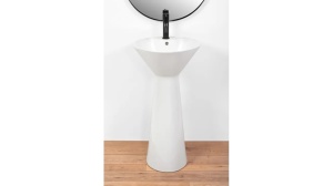 LAVOAR REA STATIV RIVER, 86 CM, ALB, DIN CERAMICA, CALITATE SUPERIOARA - Img 2