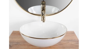 LAVOAR REA STELLA, ALB/AURIU, 35,5 CM, DIN CERAMICA, CALITATE SUPERIOARA - Img 4