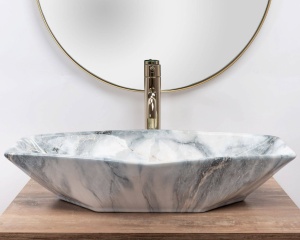 LAVOAR REA VEGAS, GRANIT, EFECT DE MARMURA, 57 CM, DIN CERAMICA, CALITATE SUPERIOARA - Img 3