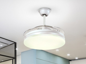 LUSTRA CU VENTILATOR 168304 VENTO, DIN OPAL SI ACRIL, STIL MODERN, SCHULLER - Img 2