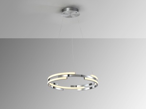 LUSTRA/PLAFONIERA CICLOS, 60 CM, CROM/OPAL, DIN METAL, ALUMINIU SI SILICON, STIL MODERN - Img 3