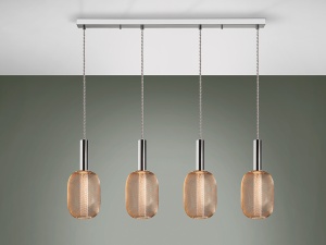 LUSTRA/PLAFONIERA MICRON, 88 CM, CROM/AURIU, DIN METAL SI ACRIL, STIL MODERN - Img 1