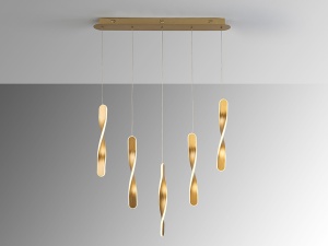 LUSTRA/PLAFONIERA TWIST, 77 CM, AURIU PERIAT/OPAL, DIN METAL, ALUMINIU SI ACRIL, STIL MODERN - Img 4