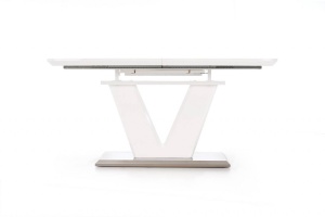 MASA DINING EXTENSIBILA MISTRAL, ALB/CROM, 160/220 CM, BLAT DIN MDF LACUIT SI PICIOR DIN METAL, STIL MODERN - Img 4