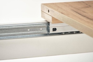 MASA DINING EXTENSIBILA TIAGO, STEJAR CRAFT/ALB, 90/125 CM, BLAT DIN PAL SI PICIOARE DIN MDF, STIL VINTAGE - Img 7