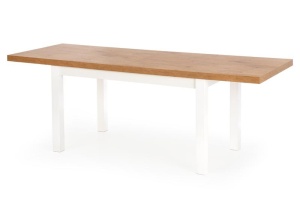 MASA DINING EXTENSIBILA TIAGO, STEJAR LANCELOT/ALB, 140/220 CM, BLAT DIN PAL SI PICIOARE DIN LEMN MASIV, STIL CLASIC - Img 8