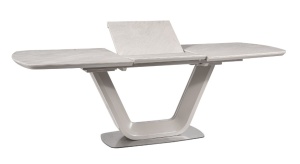 MASA EXTENSIBILA ARMANI, GRI DESCHIS/CROM, 160/220 CM, DIN CERAMICA, MDF SI METAL, STIL MODERN - Img 7