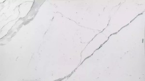 MASA EXTENSIBILA PETERSON, 160/240 CM, EFECT DE MARMURA ALBA/NEGRU, DIN STICLA SECURIZATA, CERAMICA SI MDF, STIL MODERN - Img 8