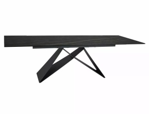 MASA EXTENSIBILA WESTIN NOIR, 160/240 CM, EFECT DE MARMURA NEAGRA/NEGRU, DIN CERAMICA, STICLA SI METAL, STIL MODERN - Img 2