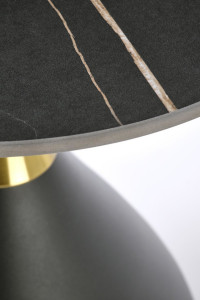 MASUTA DE CAFEA SCALITA, EFECT DE MARMURA NEAGRA/NEGRU/AURIU, DIN CERAMICA SI METAL, STIL MODERN, HALMAR - Img 6