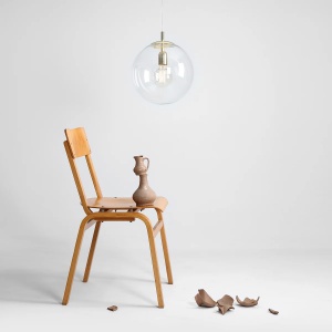 PENDUL GLOBE, 200 CM, AURIU, DIN STICLA SI METAL, STIL MODERN - Img 4