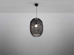 PENDUL TIZNE, 32 CM, NEGRU/NEGRU, DIN METAL SI FIBRE DE HARTIE, STIL MODERN - Img 4