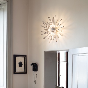 PLAFONIERA PAULINE PL5, FUMURIU, DIN STICLA, STIL MODERN - Img 2