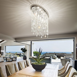 PLAFONIERA RAIN PL3, CROM, DIN CRISTAL, STIL MODERN - Img 2