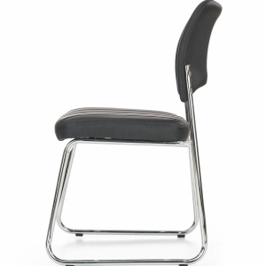 SCAUN DE BIROU/CONFERINTE RAPID, NEGRU/CROM, TAPITERIE DIN PIELE ECOLOGICA SI PICIOARE DIN METAL, STIL MODERN - Img 3