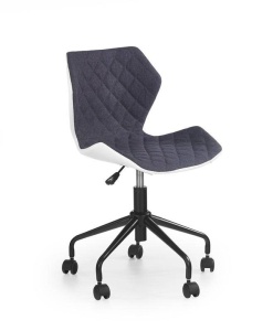 SCAUN DE BIROU MATRIX, GRI/ALB/NEGRU, TAPITERIE DIN PIELE ECOLOGICA/STOFA SI PICIOARE DIN METAL, STIL MODERN - Img 1