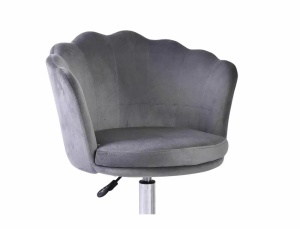 SCAUN DE BIROU PIVOTANT ROSE, GRI BLUVEL 14/CROM, TAPITERIE DIN CATIFEA SI PICIOR DIN METAL, STIL MODERN - Img 3